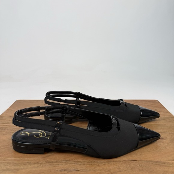New Womens Sam Edelman Cecelia Black‎ Slingback Pointed Flats Shoes Size 7 M - Picture 4 of 8